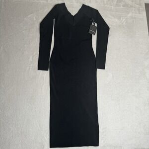 NWT Trouvé Nordstrom Women's‎ Full Body Dress Size Small Black V Neck